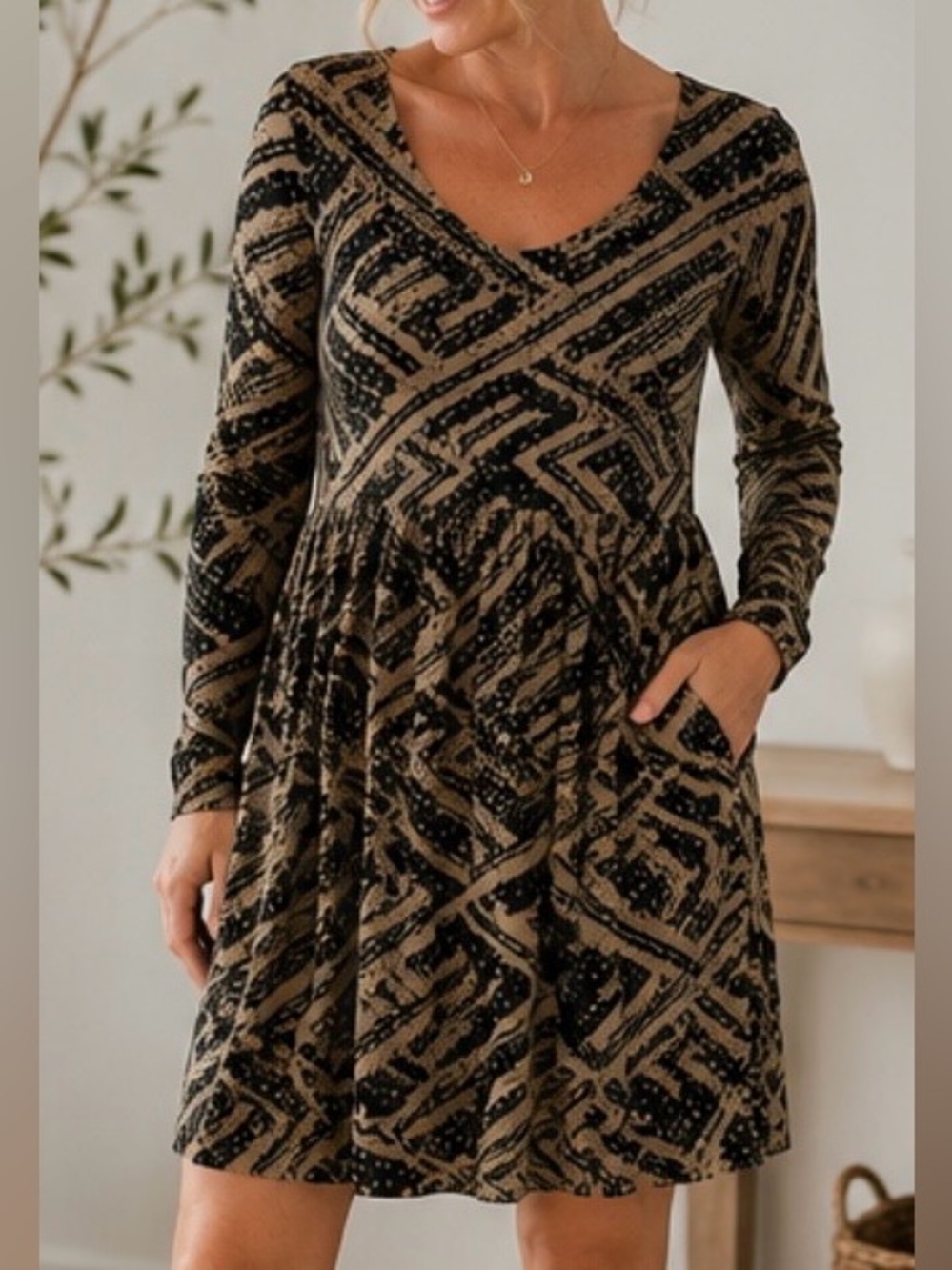 Peruvian Connection Pima Cotton Printed Swing Dress NWOT Medium